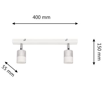 LED Akcentinis šviestuvas TUBSSON 2xGU10/4,8W/230V baltas/blizgus chromas