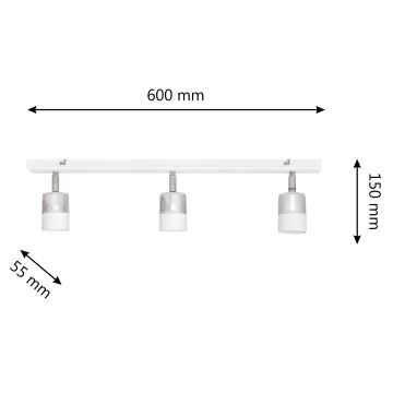 LED Akcentinis šviestuvas TUBSSON 3xGU10/4,8W/230V baltas/blizgus chromas