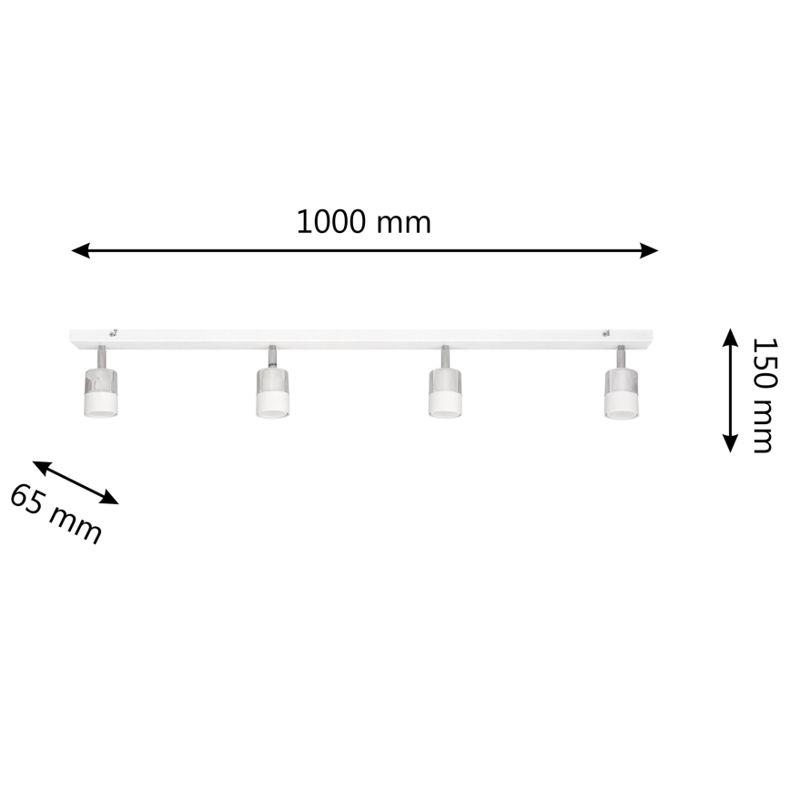 LED Akcentinis šviestuvas TUBSSON 4xGU10/4,8W/230V baltas/blizgus chromas