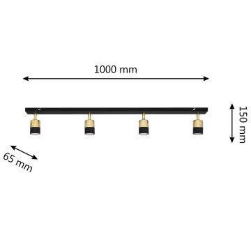 LED akcentinis šviestuvas TUBSSON 4xGU10/4,8W/230V juoda/auksas