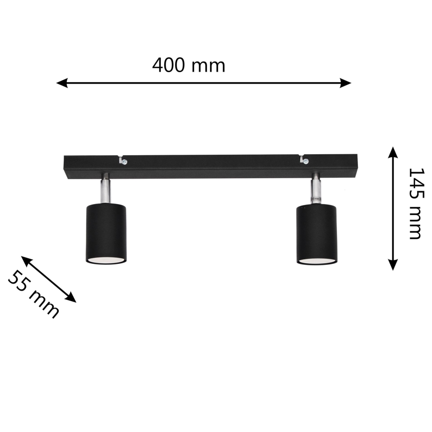 LED Akcentinis šviestuvas TUNE 2xGU10/4,8W/230V juodas