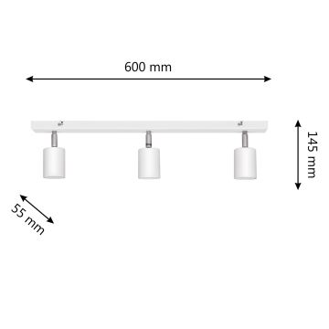 LED Akcentinis šviestuvas TUNE 3xGU10/4,8W/230V baltas