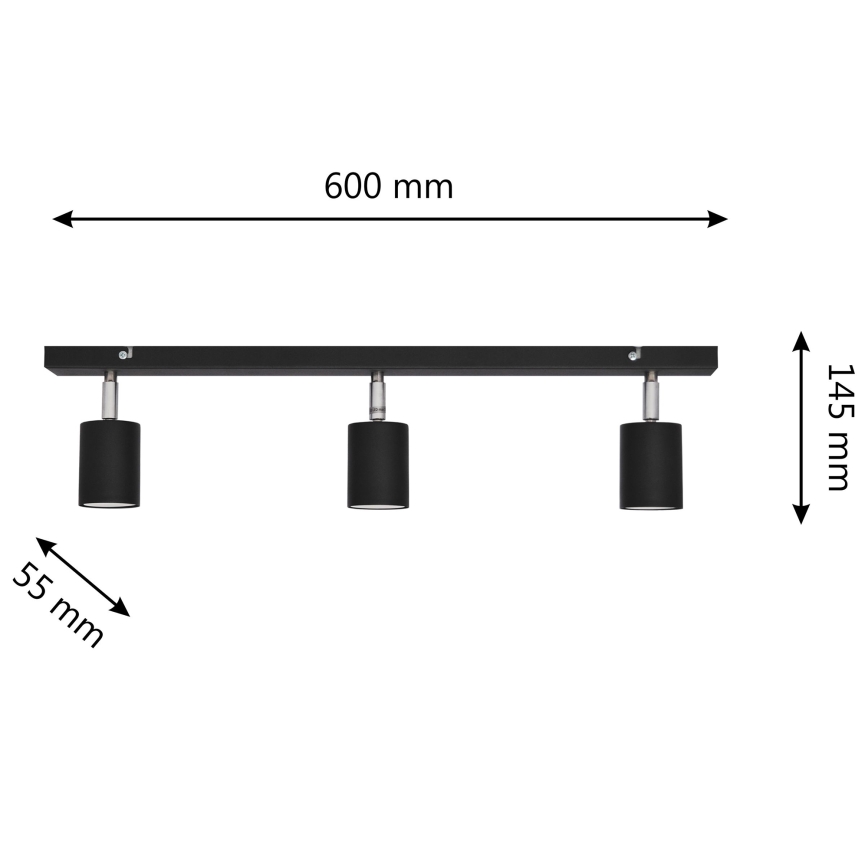 LED Akcentinis šviestuvas TUNE 3xGU10/4,8W/230V juodas