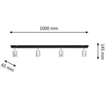 LED Akcentinis šviestuvas TUNE 4xGU10/4,8W/230V matinis chromas/juodas