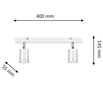 LED Akcentinis šviestuvasTUNE 2xGU10/4,8W/230V matinis chromas/baltas