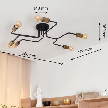 LED Ant pagrindo montuojamas sietynas TUBE 6xE27/60W/230V