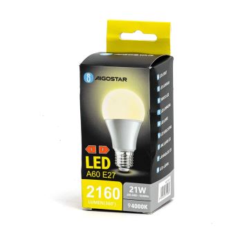 LED elektros lemputė A60 E27/21W/230V 4000K - Aigostar