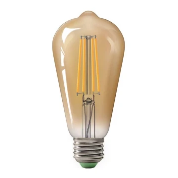 LED Elektros lemputė CLASIC AMBER ST64 E27/10W/230V 2200K – Brilagi