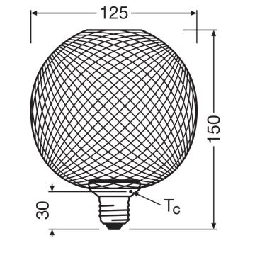 LED elektros lemputė DECOR FLAT G125 E27/3,5W/230V 2700K auksas - Osram