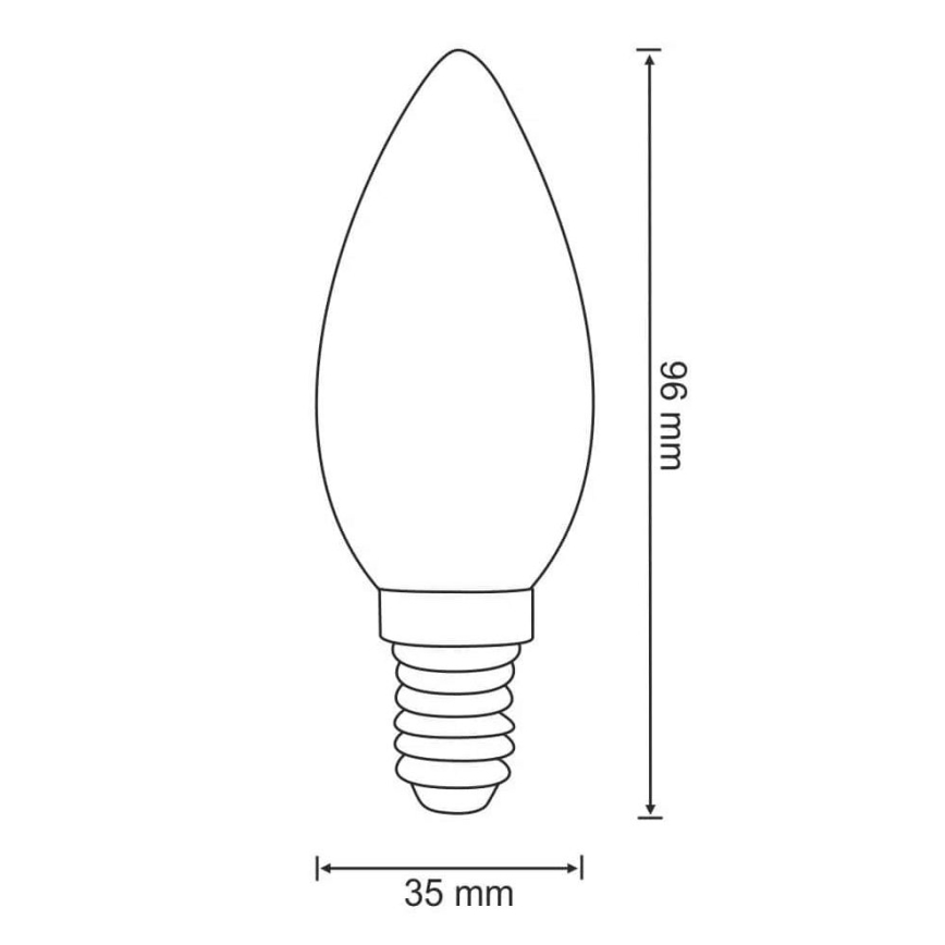 LED elektros lemputė C37 E14/4W/230V 3000K