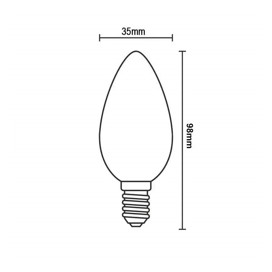 LED elektros lemputė WHITE FILAMENT C35 E14/4,5W/230V 3000K