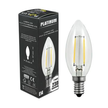 LED elektros lemputė FILAMENT C37 E14/2W/230V 3000K