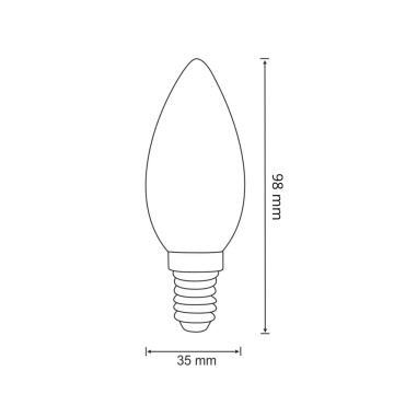 LED elektros lemputė FILAMENT C37 E14/2W/230V 3000K