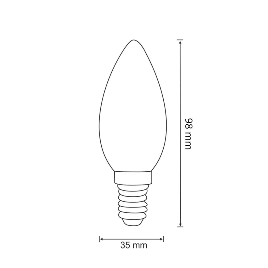 LED elektros lemputė FILAMENT C37 E14/2W/230V 3000K