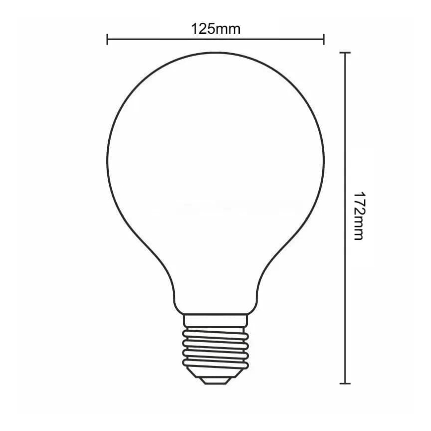 LED elektros lemputė WHITE FILAMENT G125 E27/13W/230V 4000K
