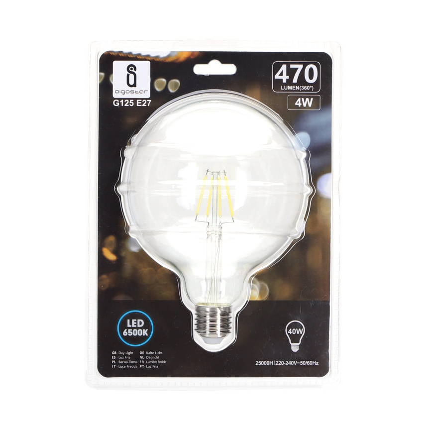 LED elektros lemputė FILAMENT G125 E27/4W/230V 6500K - Aigostar