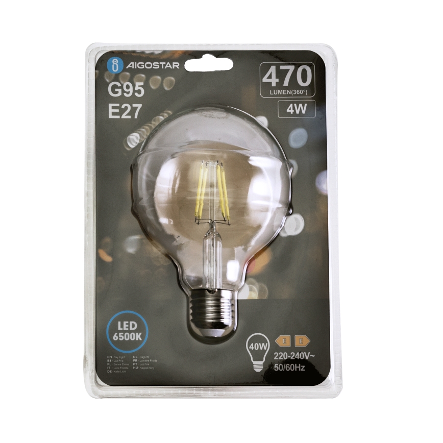 LED elektros lemputė FILAMENT G95 E27/4W/230V 6500K - Aigostar