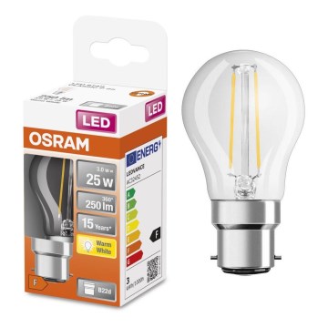 LED elektros lemputė FILAMENT P45 B22d/3W/230V 2700K - Osram