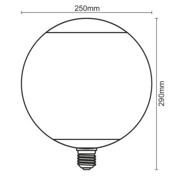 LED elektros lemputė FILAMENT SMOKE G250 E27/4W/230V 1800K