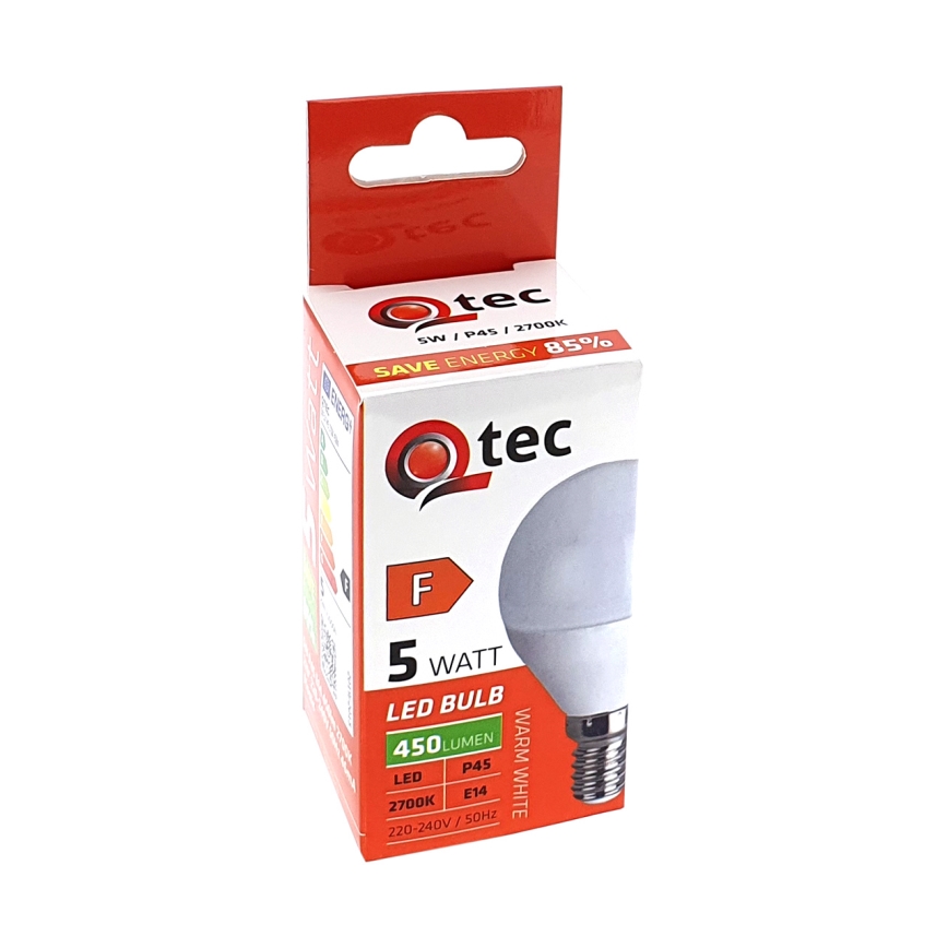 LED elektros lemputė Qtec P45 E14/5W/230V 2700K