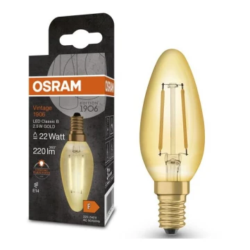 LED elektros lemputė VINTAGE E14/2,5W/230V 2400K - Osram