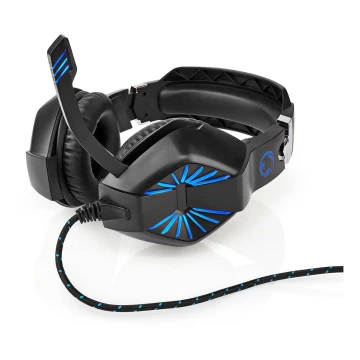 LED Gaming ausinės su mikrofonu juodos/mėlynos spalvos