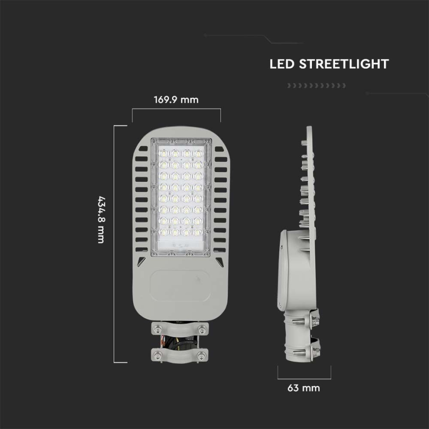 LED gatvės šviestuvas SAMSUNG CHIP LED/50W/230V 4000K pilka