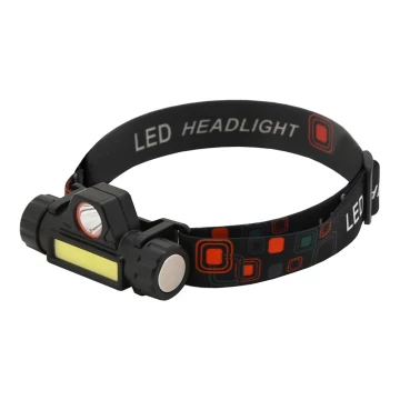 LED Įkraunamas priekinis žibintuvėlis LED/1200mAh juodas/raudonas