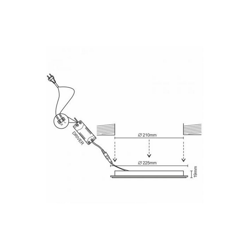 LED įleidžiamas lubinis šviestuvas LED/18W/230V