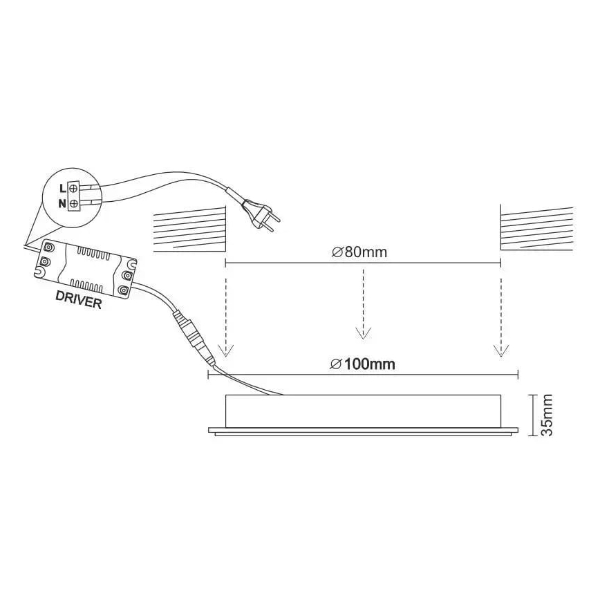 LED įleidžiamas lubinis šviestuvas LED/7,5W/230V 4000K balta/sidabras