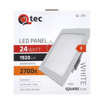 LED įleidžiamas lubinis šviestuvas QTEC LED/24W/230V 2700K 29,2x29,2 cm