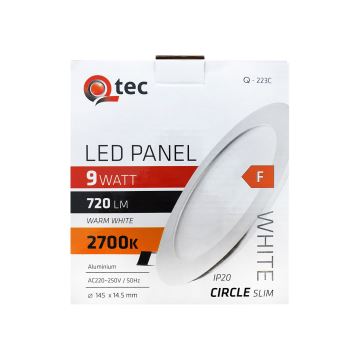 LED įleidžiamas lubinis šviestuvas QTEC LED/9W/230V 2700K diametras 14,5 cm