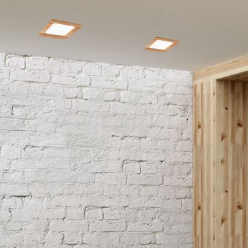 LED įleidžiamas lubinis šviestuvas WOODY SPOT LED/17W/230V 3000K ąžuolas 18,5x18,5 cm