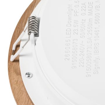 LED įleidžiamas lubinis šviestuvas WOODY SPOT LED/23,5W/230V 4000K ąžuolas ø 23,5 cm