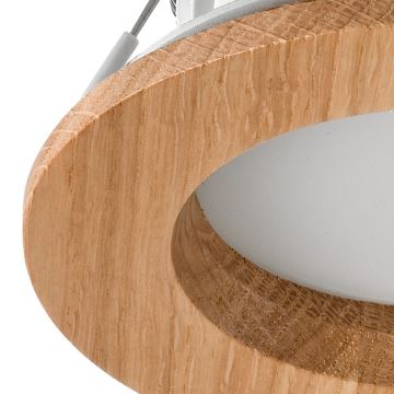 LED įleidžiamas lubinis šviestuvas WOODY SPOT LED/5,5W/230V 4000K ąžuolas ø 10 cm