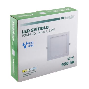 LED įleidžiamas lubinis vonios šviestuvas LED/12W/230V 3000/4000/6000K IP44