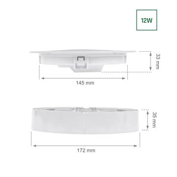 LED Įleidžiamas šviestuvas ALGINE 2in1 LED/12W/230V 4000K