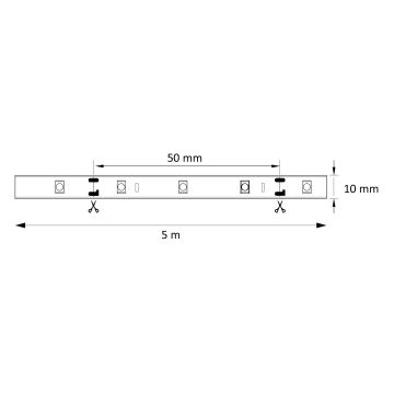 LED juosta 5m 28W/12V IP20 6500K