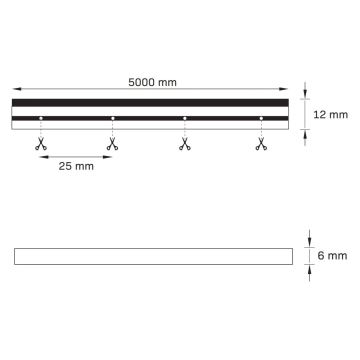 LED juosta NEON 5 m LED /23W/12V IP65 žalia