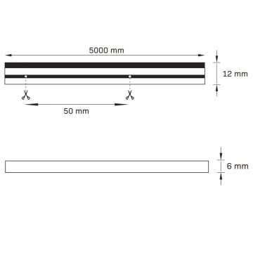 LED juosta NEON 5m LED/40W/24V mėlyna IP65