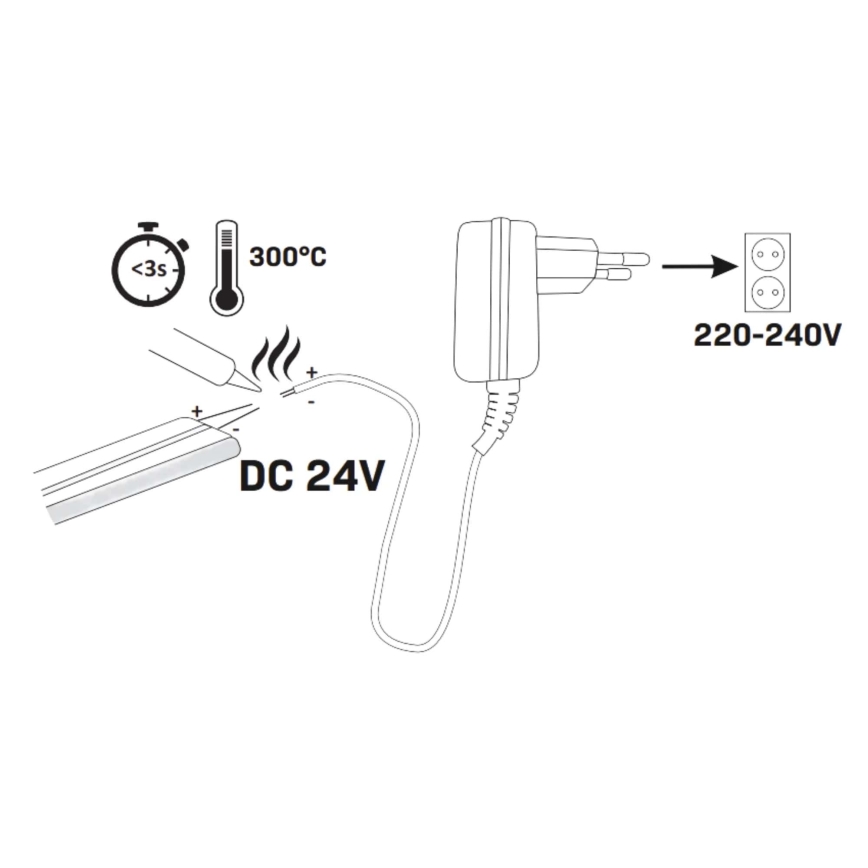 LED juosta NEON 5m LED/40W/24V mėlyna IP65