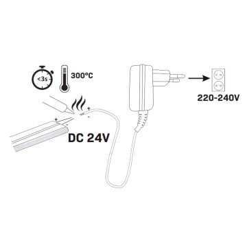 LED juosta NEON 5m LED/40W/24V rausva IP65