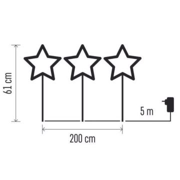 LED Kalėdinė lauko dekoracija 402xLED/3,6W/4,5/230V IP44 šilta balta