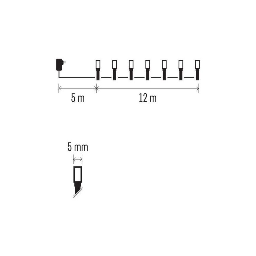 LED Kalėdinė lauko girlianda 120xLED/17m IP44 šiltai balta