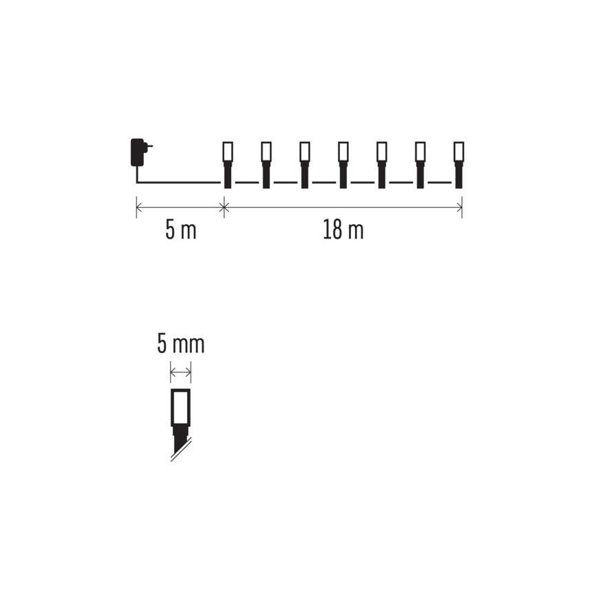 LED Kalėdinė lauko girlianda 180xLED/23m IP44 šiltai balta