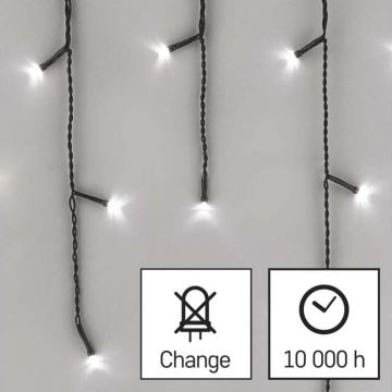 LED Kalėdinė lauko girlianda 200xLED/8 režimai 8,6m IP44 šaltai balta