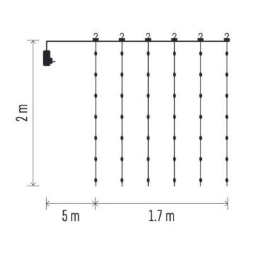 LED Kalėdinė lauko girlianda 240xLED/8 funkcijos 6,7 m IP44 šiltai balta