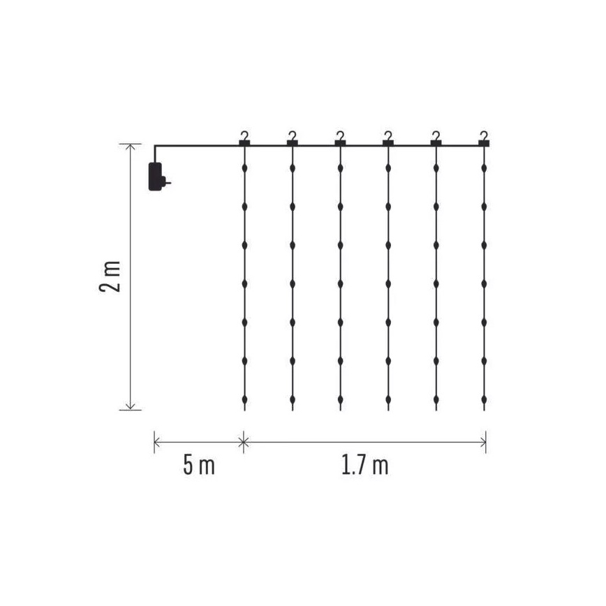 LED Kalėdinė lauko girlianda 240xLED/8 funkcijos 6,7 m IP44 šiltai balta