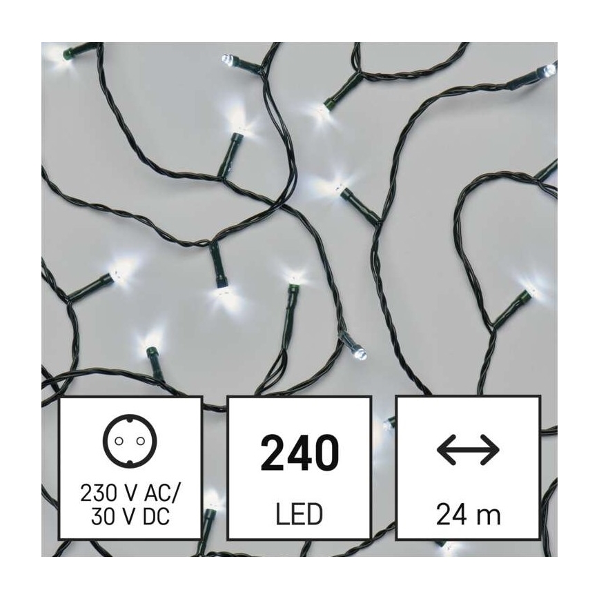 LED Kalėdinė lauko girlianda 240xLED/8 režimai 29m IP44 šiltai balta