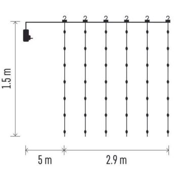 LED Kalėdinė lauko girlianda 300xLED/8 funkcijos 7,9 m IP44 šiltai balta